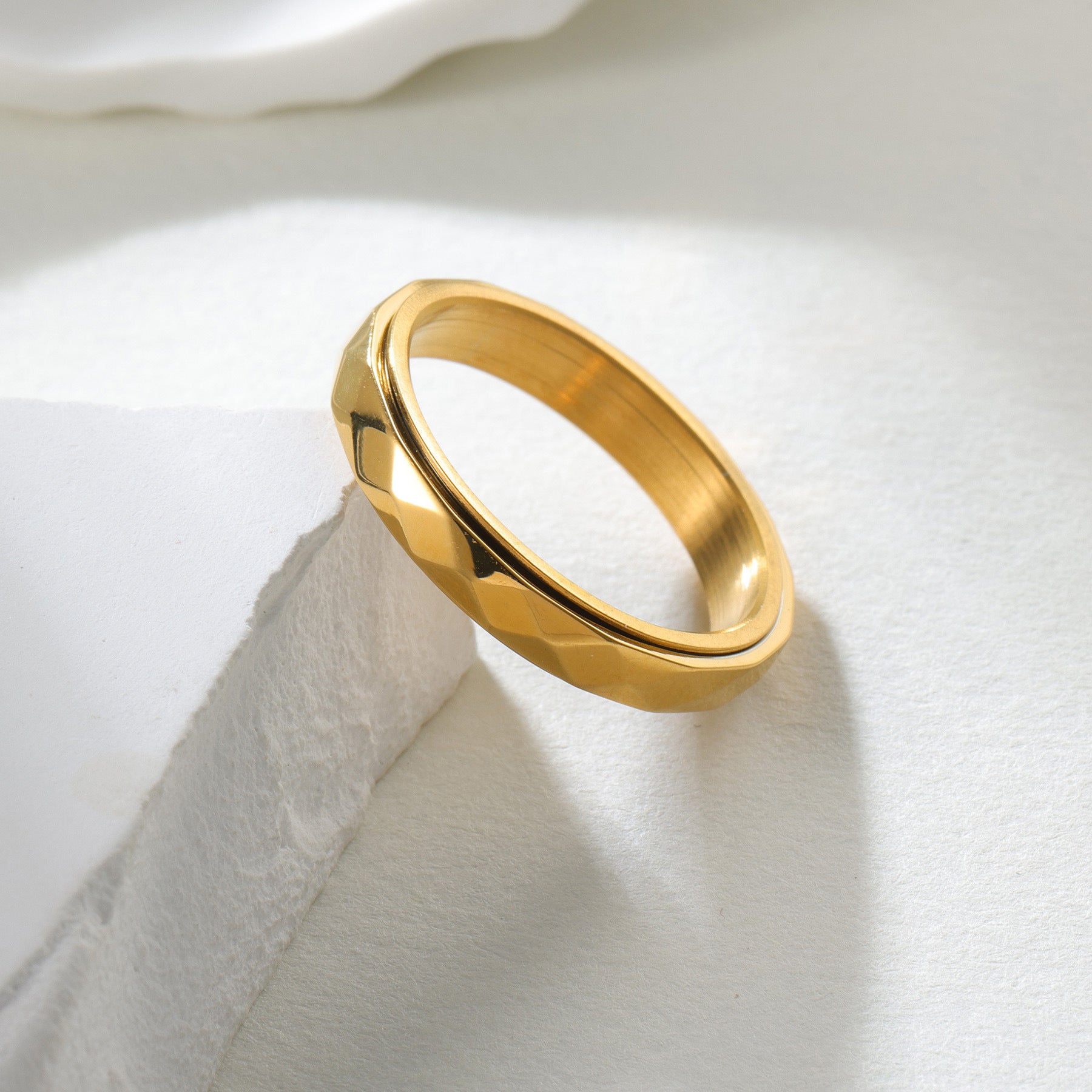 1pc Unisex Stainless Steel Cut Ring - Rotatable, Relaxing Design, Casual Style, Perfect for Daily Wear, Unique Jewelry Accessory, Everyday Accessory|Modern Jewelry|Durable Jewelry