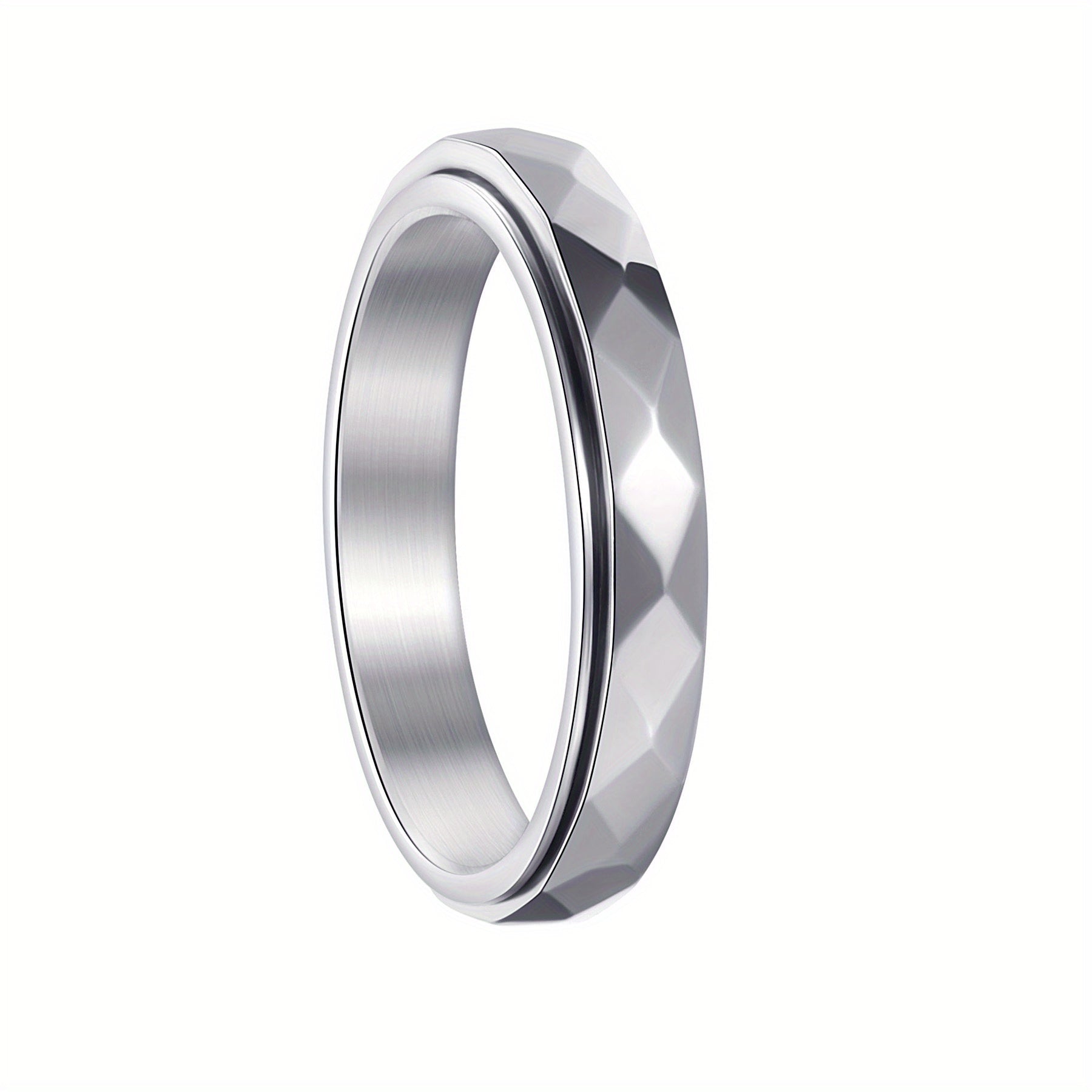 1pc Unisex Stainless Steel Cut Ring - Rotatable, Relaxing Design, Casual Style, Perfect for Daily Wear, Unique Jewelry Accessory, Everyday Accessory|Modern Jewelry|Durable Jewelry
