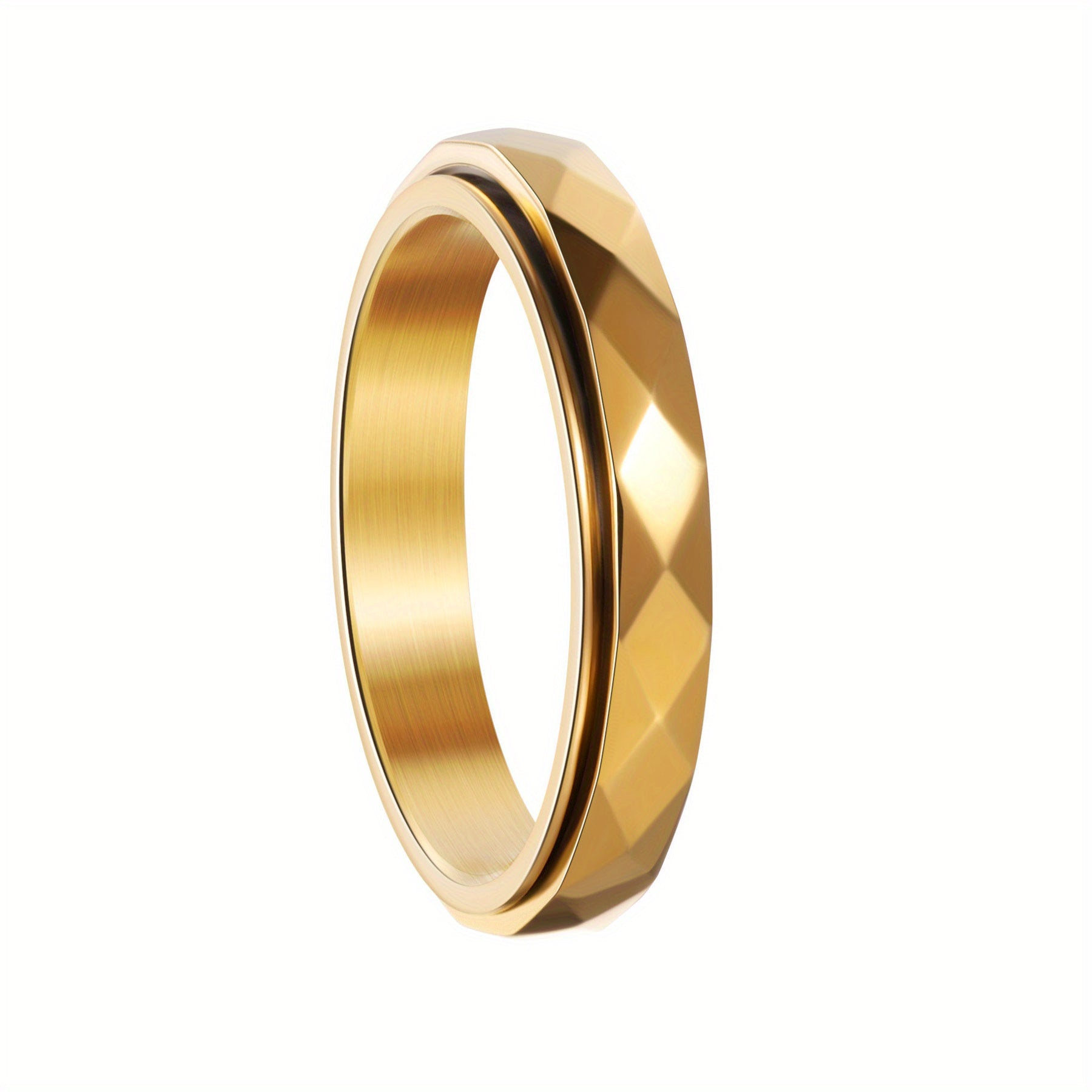 1pc Unisex Stainless Steel Cut Ring - Rotatable, Relaxing Design, Casual Style, Perfect for Daily Wear, Unique Jewelry Accessory, Everyday Accessory|Modern Jewelry|Durable Jewelry