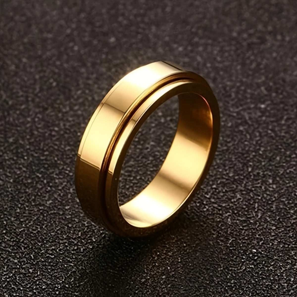 1pc Personalized Custom Engraved 304 Stainless Steel Ring - Rotating Name/Date/Message Ring for Men & Women, Minimalist Unisex Jewelry Gift for Anniversary, Birthday, Graduation, Valentine's Day, Father's/Mother's Day - Durable Everyday & Party Wear,