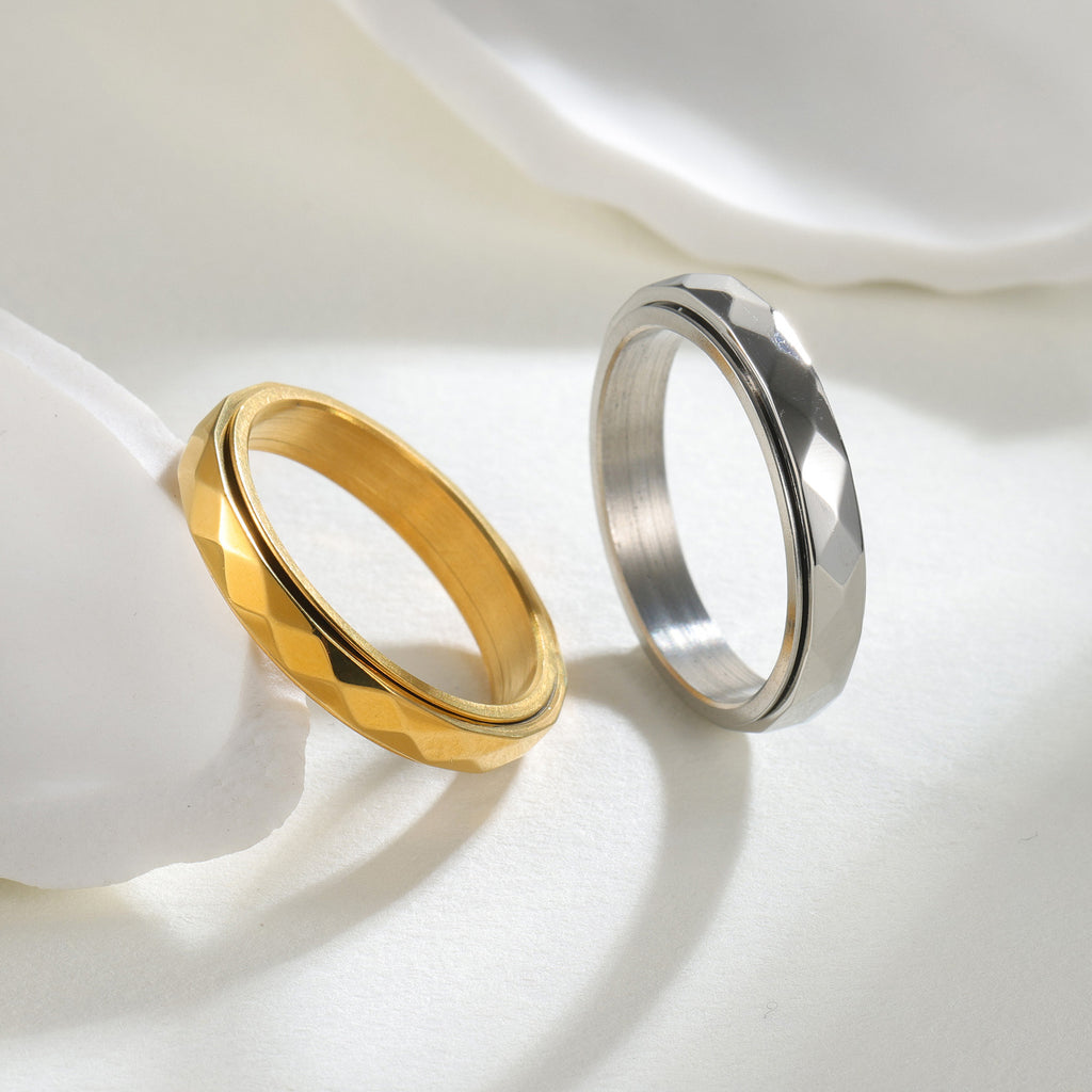 1pc Unisex Stainless Steel Cut Ring - Rotatable, Relaxing Design, Casual Style, Perfect for Daily Wear, Unique Jewelry Accessory, Everyday Accessory|Modern Jewelry|Durable Jewelry