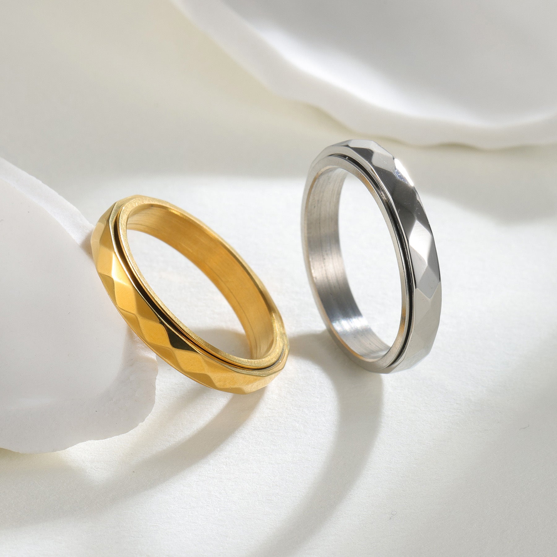 1pc Unisex Stainless Steel Cut Ring - Rotatable, Relaxing Design, Casual Style, Perfect for Daily Wear, Unique Jewelry Accessory, Everyday Accessory|Modern Jewelry|Durable Jewelry